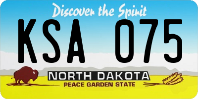 ND license plate KSA075