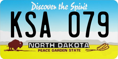 ND license plate KSA079