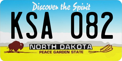 ND license plate KSA082