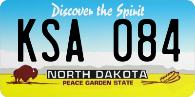 ND license plate KSA084