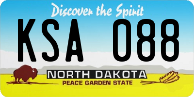 ND license plate KSA088
