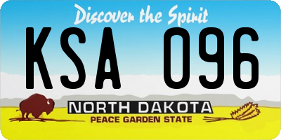 ND license plate KSA096