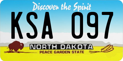 ND license plate KSA097
