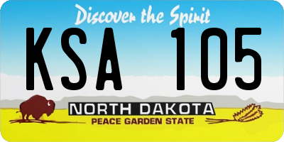 ND license plate KSA105