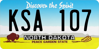 ND license plate KSA107