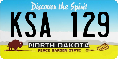 ND license plate KSA129