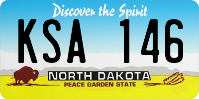 ND license plate KSA146