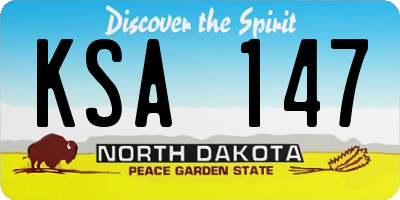 ND license plate KSA147