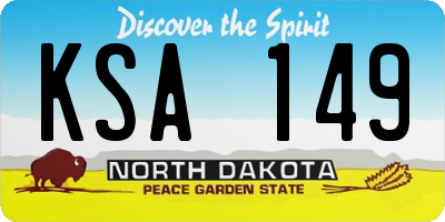 ND license plate KSA149