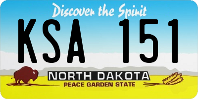 ND license plate KSA151