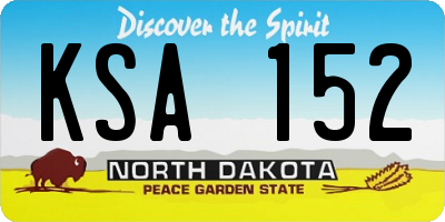 ND license plate KSA152