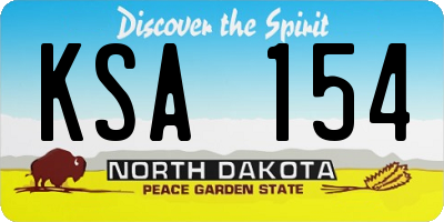 ND license plate KSA154