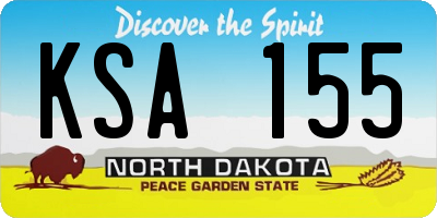ND license plate KSA155