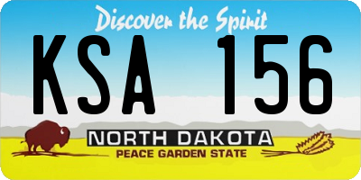 ND license plate KSA156