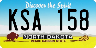 ND license plate KSA158