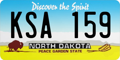 ND license plate KSA159
