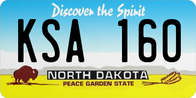 ND license plate KSA160