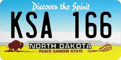 ND license plate KSA166