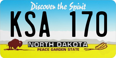 ND license plate KSA170
