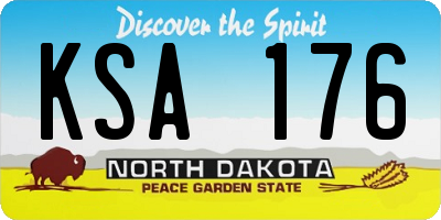 ND license plate KSA176