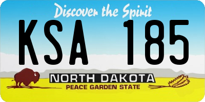 ND license plate KSA185