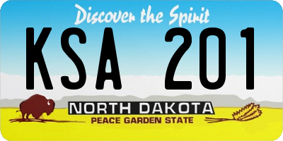 ND license plate KSA201