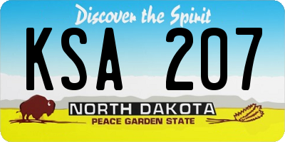ND license plate KSA207