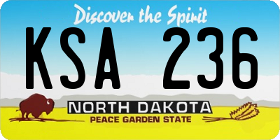 ND license plate KSA236