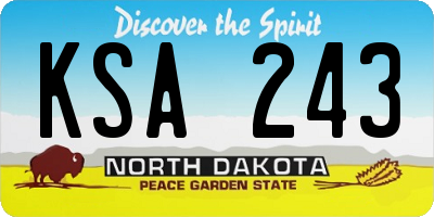 ND license plate KSA243
