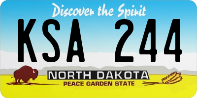 ND license plate KSA244