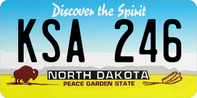 ND license plate KSA246