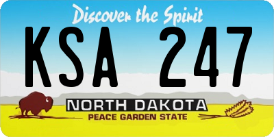 ND license plate KSA247