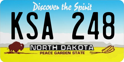 ND license plate KSA248