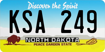 ND license plate KSA249