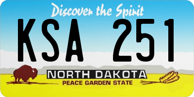 ND license plate KSA251