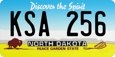 ND license plate KSA256
