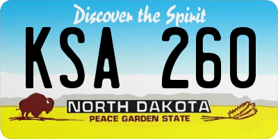 ND license plate KSA260