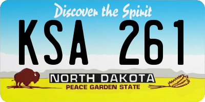 ND license plate KSA261