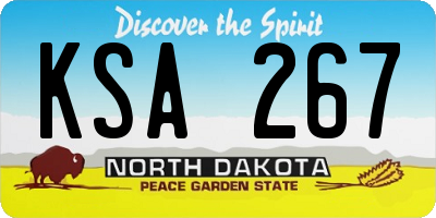 ND license plate KSA267