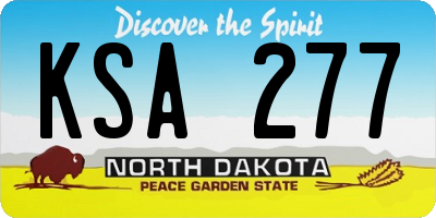 ND license plate KSA277