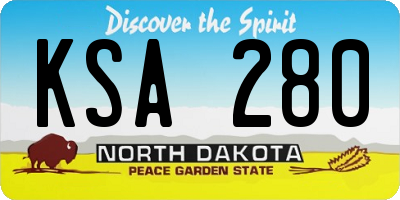 ND license plate KSA280