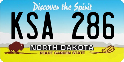 ND license plate KSA286