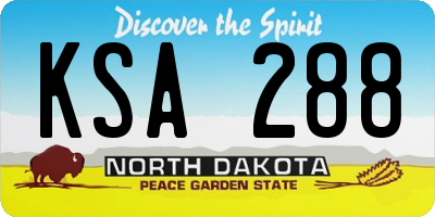 ND license plate KSA288