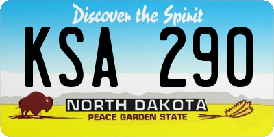 ND license plate KSA290