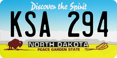 ND license plate KSA294