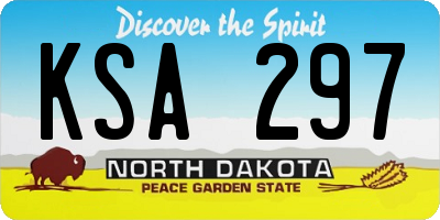 ND license plate KSA297