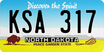 ND license plate KSA317