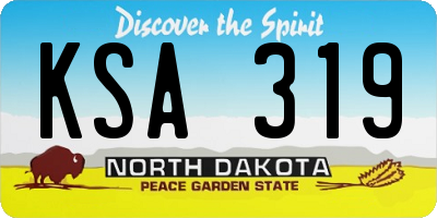 ND license plate KSA319