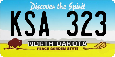 ND license plate KSA323