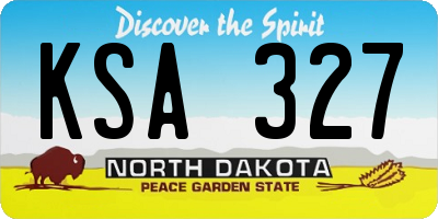 ND license plate KSA327